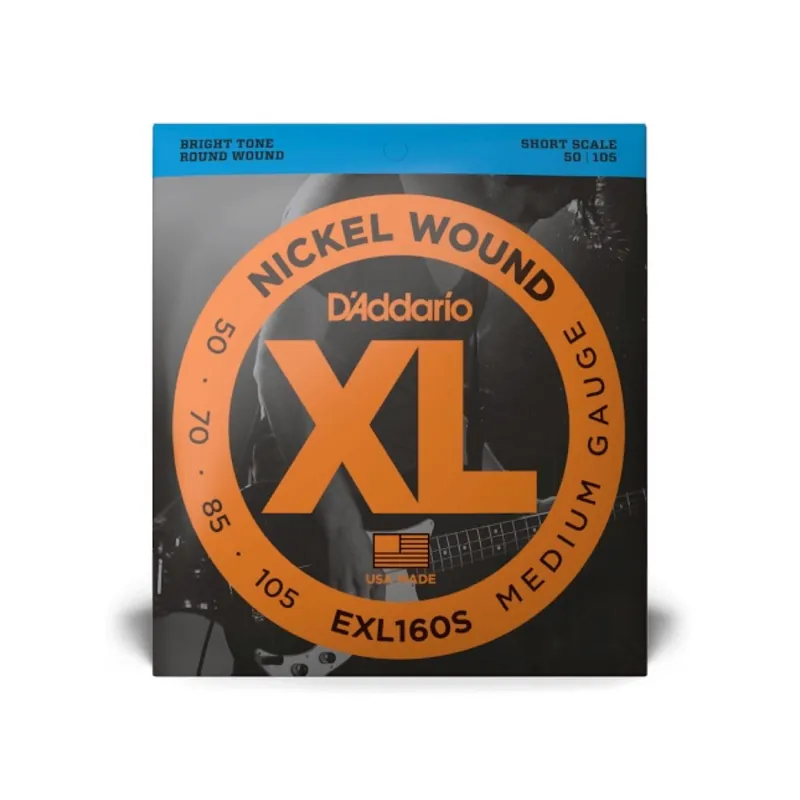 DADDARIO EXL160S Short Scale 050-105 Nickelplated Steel Round Wound. Saiten für E-Bass Abverkauf