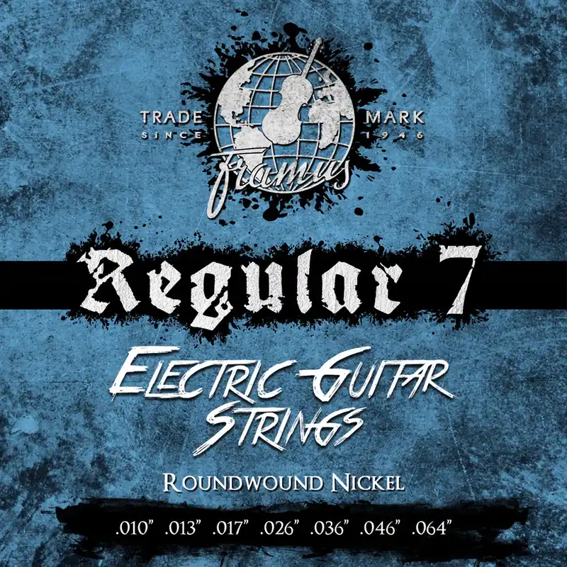 Kracherpreis FRAMUS 45220 REG 7 Regular Blue Label 010/064 Nickelplated Round Wound. Saiten 7string E-Gitarre