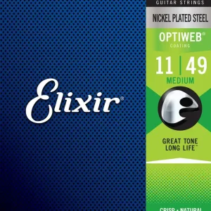 Begrenztes Angebot ELIXIR 19102 Optiweb Electric Medium 011-049 Nickelwound Saiten für E-Gitarre.