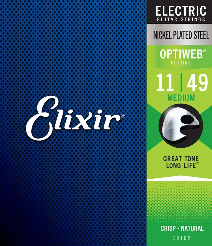 Begrenztes Angebot ELIXIR 19102 Optiweb Electric Medium 011-049 Nickelwound Saiten für E-Gitarre.
