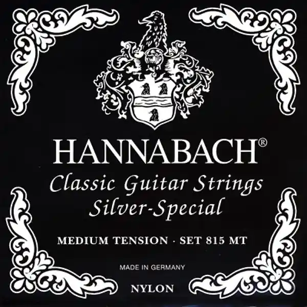 Solange Der Vorrat Reicht HANNABACH 815 MT Silver Medium Tension E1-E6 Saiten für Konzertgitarre, schwarz