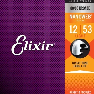 Sonderangebot ELIXIR 11052 Nanoweb Bronze Light 012-053 Anti Rust Plain Steel. Saiten für Westerngitarren.