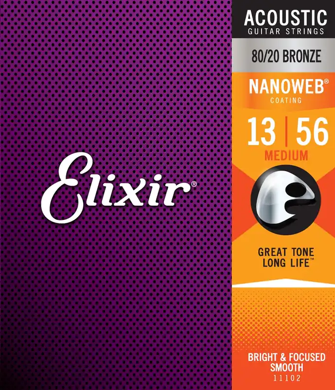 Nur Heute ELIXIR 11102 Nanoweb Bronze Medium 013-056 Anti Rust Plain Steel. Saiten für Westerngitarren.