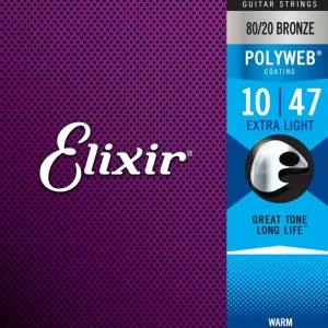 ELIXIR 11000 Polyweb Bronze Extra Light 010-047 Anti Rust Plain Steel. Saiten für Westerngitarren. Begrenztes Angebot