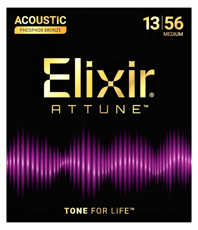 Neuheit ELIXIR 21102 Attune Phosphor Bronze Medium 013-056 Saiten für Akustikgitarre