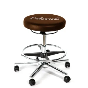 Kostenloser Rückversand LAKEWOOD Gitarrenhocker braun mit Logo Spielhilfe (Echtleder)