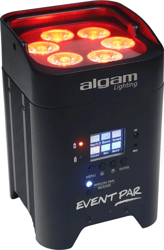 Zertifiziert ALGAM Event PAR LED Akku-Scheinwerfer 12W RGBWAUV IR drahtloses DMX