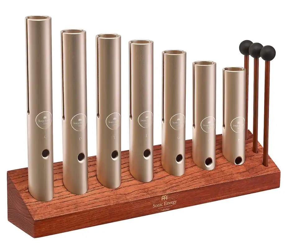 Kostenloser Versand MEINL WWTSETCHA Sonic Energy 7-teiliges Wah-Wah Tube Chakra Set 432Hz champagne
