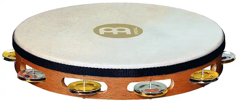 MEINL TAH1M-SNT Headed Recording Combo einreihig Tambourin mit Stahl-/Messingschellen, natural Top-Preis
