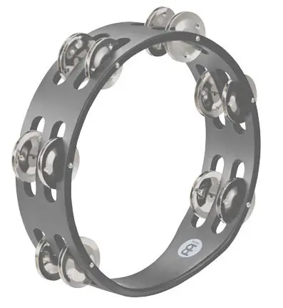 Rabatt MEINL CTA2S-BK Compact zweireihig Tambourin mit Stahlschellen, black