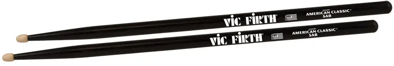 VIC FIRTH American Classic Wood Tip 5AB (Paar) American Hickory Drumsticks, schwarz Markenware