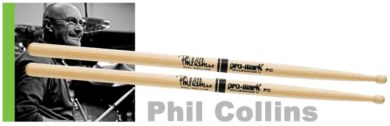 Kostenloser Rückversand PROMARK TXPCW Phil Collins Wood Tip (Paar) Autograph Collection Drumsticks