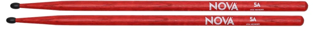 Solange Der Vorrat Reicht VIC FIRTH Nova Nylon Tip 5ANR (Paar) Hickory Drumsticks, rot