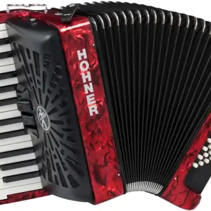 Jetzt Bestellen HOHNER Bravo II 48 silent key Red Standardbass Akkordeon inkl. Gigbag und Gurt
