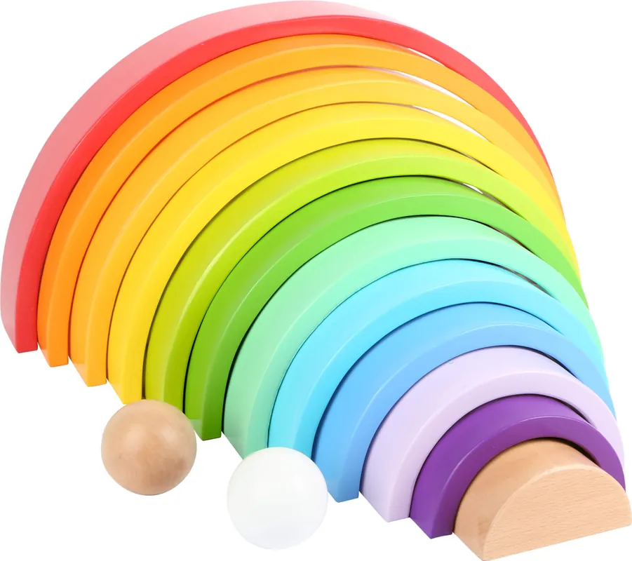 Top-Preis SMALL FOOT 11412 Holzbausteine Regenbogen XL Motorikspielzeug