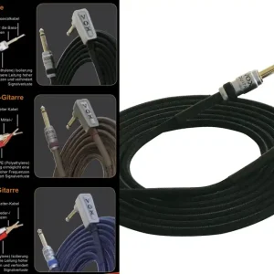 Bestpreis VOX VGC19 Vintage Guitar Cable Instrumentenkabel Kl-WKl 6m, schwarz