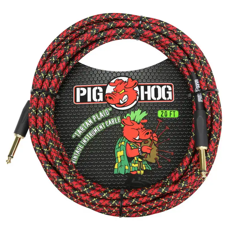 PIG HOG PCH20PL Tartan Plaid Instrumentenkabel Kl-Kl 6m/20ft Neue Ware
