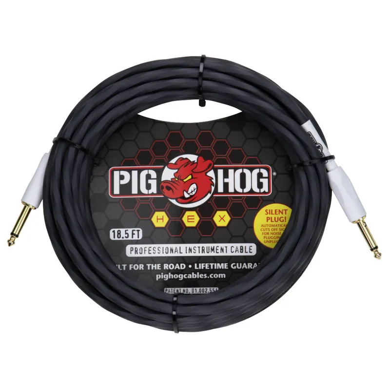 Sichere Zahlung PIG HOG PHSH186GR Hex Silent Cable Grey Instrumentenkabel Kl-Kl 5,67m/18.6ft