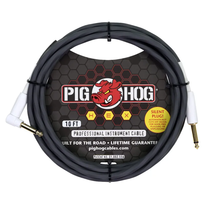 PIG HOG PHSH10GRR Hex Silent Cable Grey Instrumentenkabel Kl-WKl 3m/10ft Solange Der Vorrat Reicht