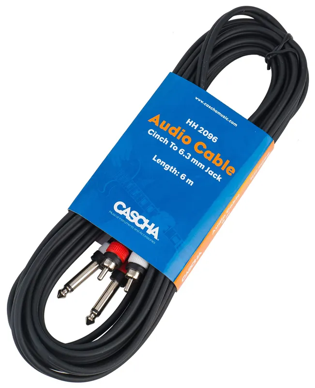 CASCHA HH 2096 Standard Line Linekabel Stereo 2x Chinch - 2x 6,35mm Klm 6m Preisknaller