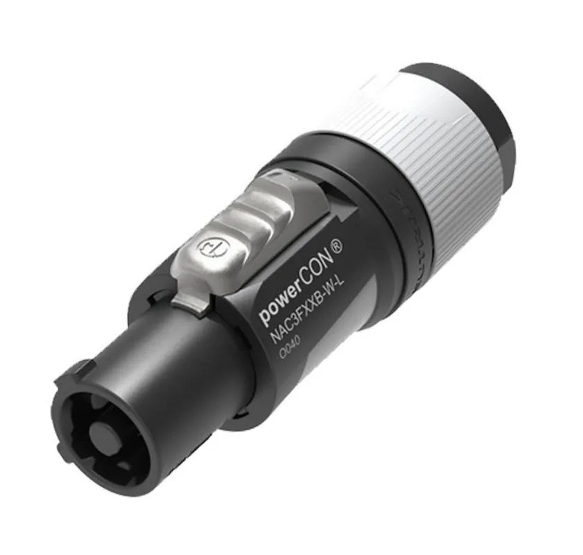 Highlight NEUTRIK NAC3FXXB-W-L (Power-Out) PowerCon-Kabelstecker 3-polig, grau, male