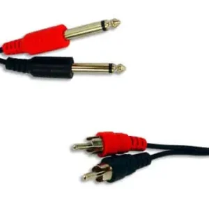 Kabel 2x 6,3 mm Klinke - 2x Chinch - 3m Sale