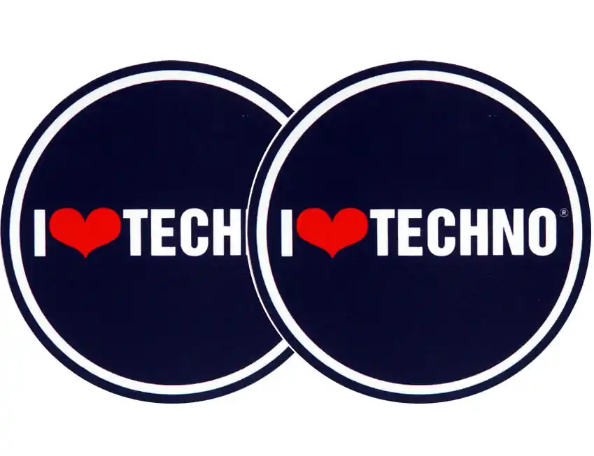 Nur Für Kurze Zeit 2x Slipmats - I love Techno