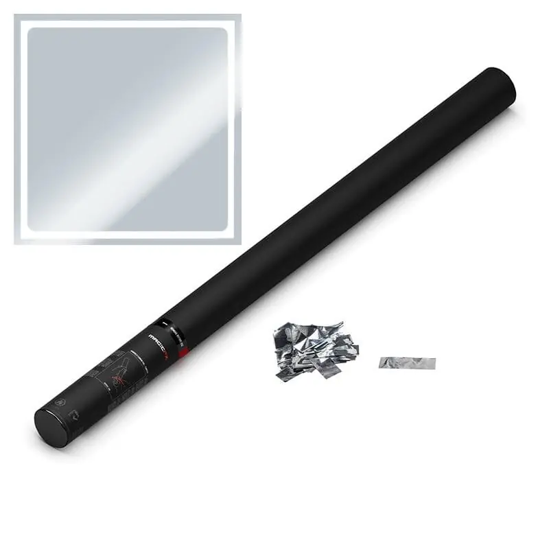 Ausverkauf MAGIC FX Konfettikanone Handheld PRO, 80cm, Silber Metallic
