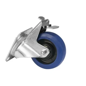 Schneller Versand ROADINGER Lenkrolle RD-100B 100mm blau mit Bremse