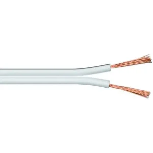 Lautsprecherkabel weiß, 10m Rolle, Querschnitt 2x0,75 mm², CU Markenware