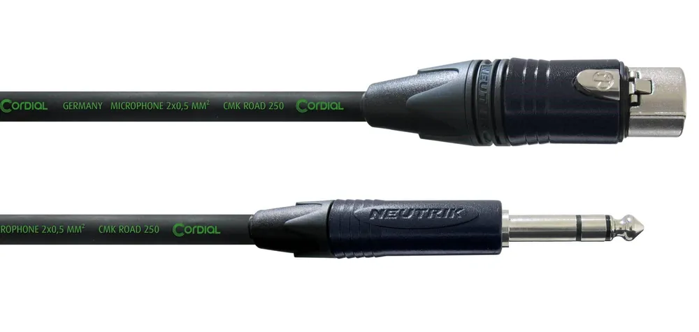 Neu Cordial Road Line® XLR Female - 6,3mm Stereo Klinke, 2,5m