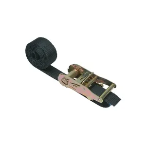 Direktkauf Zurrgurt mit Ratsche, 1-teilig, 25mm, Länge: 5.0m 800kg, SCHWARZ, DIN12195-2