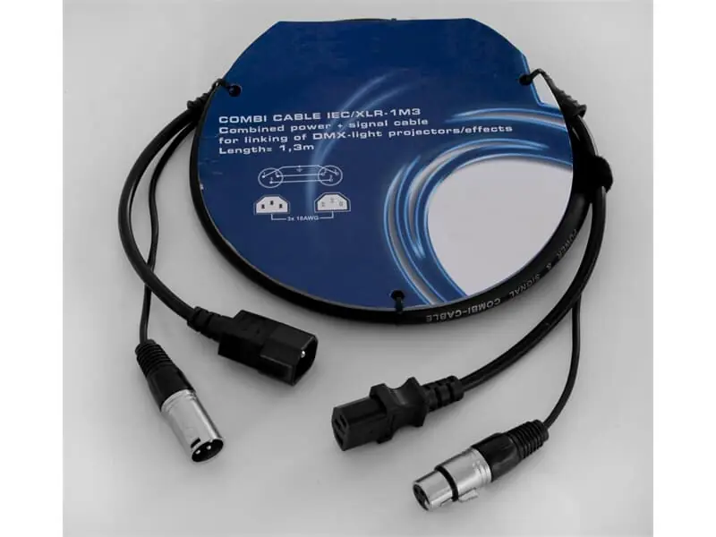 LIGHT Kombi Kabel IEC/XLR 3m zum Verbinden von Flat Par´s, und LED Effekten Top-Seller