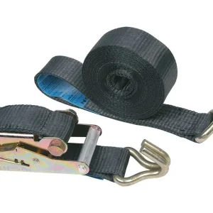 Kracherpreis Zurrgurt mit Ratsche, 2-teilig, 50mm, Länge: 10m 3.000kg, SCHWARZ, Doppelspitzhaken