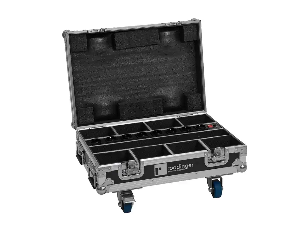 Garantierte Lieferung ROADINGER Flightcase 8x AKKU Mini IP UP-4 QCL Spot MK2 mit Ladefunktion - Truhen-Case