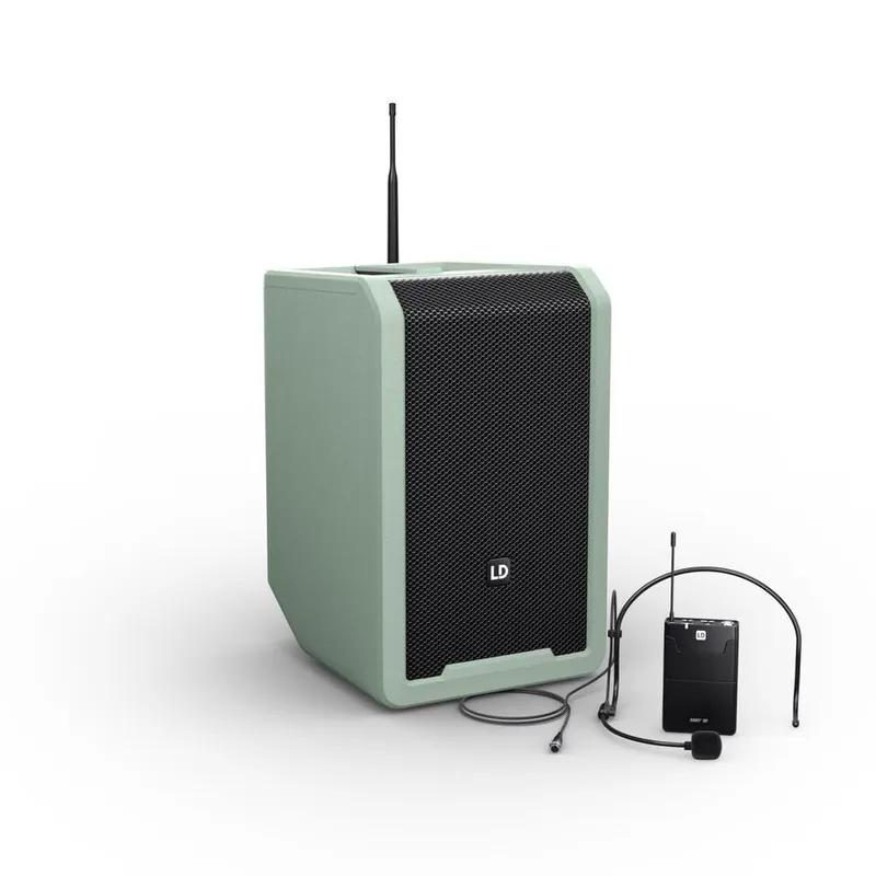 Bestpreis LD Systems ANNY® 8 BPH B8 GN - Tragbarer Bluetooth® PA-Lautsprecher mit Akku, Mixer und 1x Headset-Mikrofon