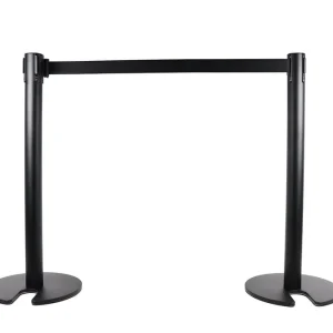 Tego Pro Absperrpfosten schwarz stapelbar mit 2m Gurtband schwarz - Set of 2 Neue Ware