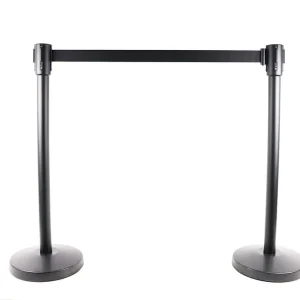 Tego Pro Absperrpfosten schwarz mit 2m Gurtband schwarz - Set of 2 Echt