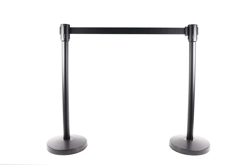 Tego Pro Absperrpfosten schwarz mit 2m Gurtband schwarz - Set of 2 Echt