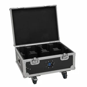 ROADINGER Flightcase 4x AKKU MBT-3 mit Rollen und Ladefunktion - Truhen-Case mit Lenkrollen Preisreduziert