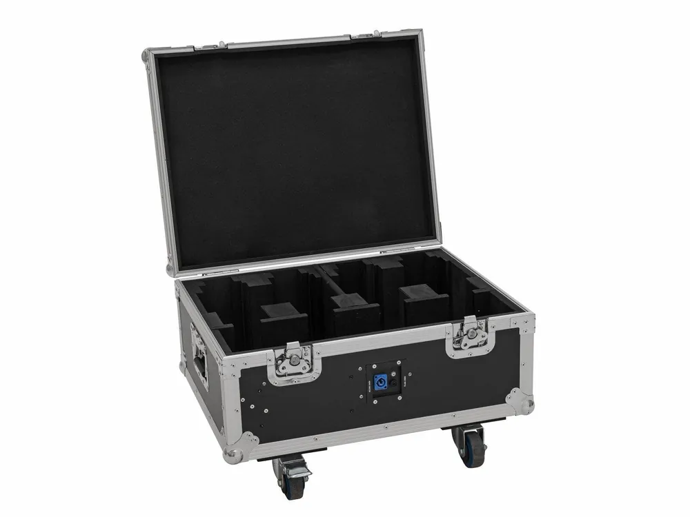 ROADINGER Flightcase 4x AKKU MBT-3 mit Rollen und Ladefunktion - Truhen-Case mit Lenkrollen Preisreduziert