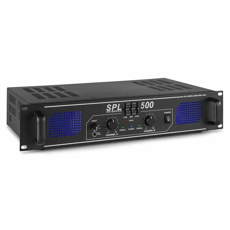 Geprüft SkyTec 2 x 250 W DJ-PA-Verstärker SPL500 mit EQ