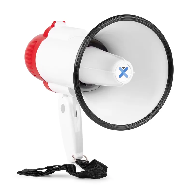 Letzte Chance Vonyx MEG025 Megafon mit Sirenenfunktion - 25 Watt Megaphon - mit Aufnahmefunktion - 800m Reichweite - rot-weiß